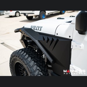 Jeep Wrangler JL Fender Flares - Fab Fours - Front - Gill Box For Base System